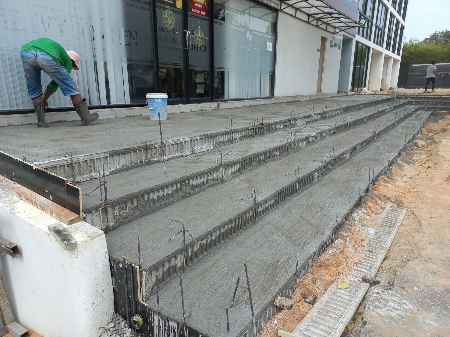 Tile wall work and sales office front